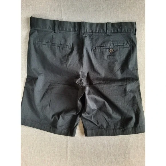 J. Crew Short Mens Black 32 Flex Chino Short Buttons Zip Fly Stretch Flat Front